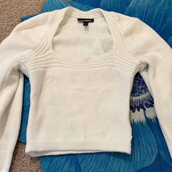 Express White Knit Long Sleeve Top - Picture 3 of 5